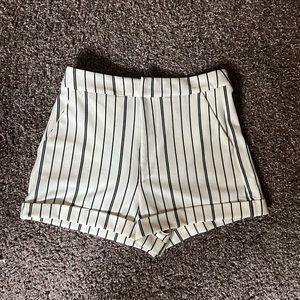 Forever 21 Black and White Striped High Wasted Shorts